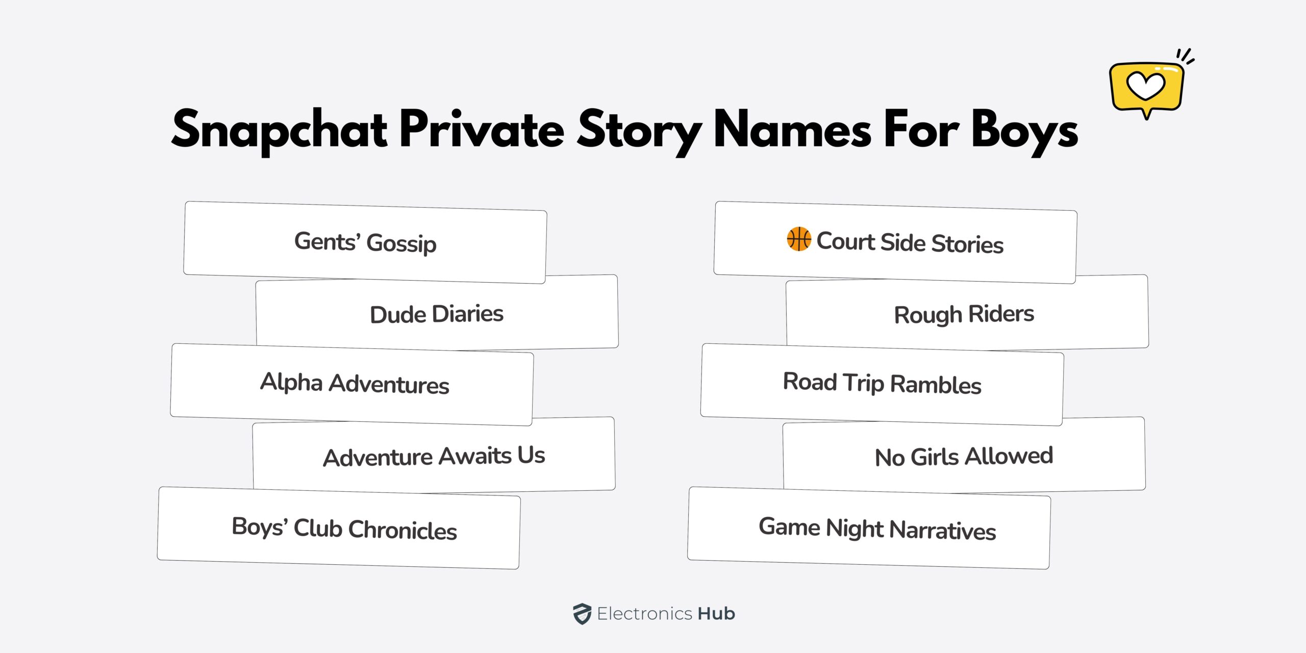 Snapchat Private Story Names for Boys