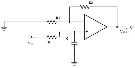 Fig: First Order Low Pass Butterworth filter