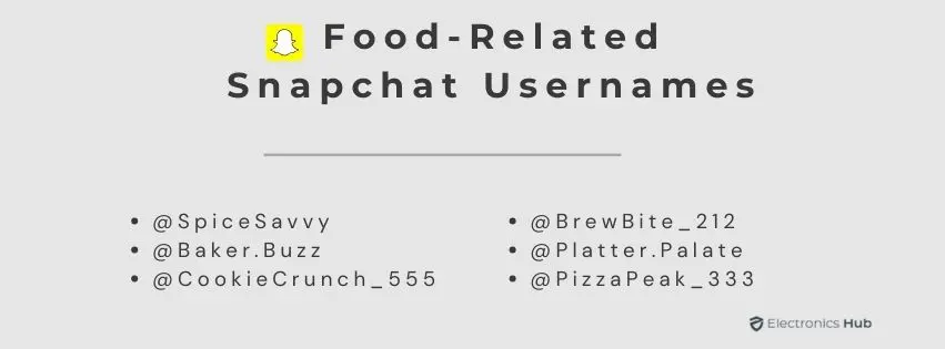 Food-Related Snapchat Usernames