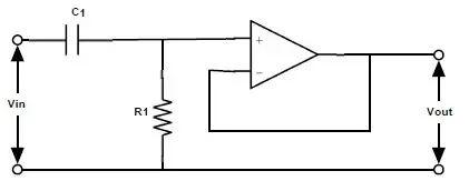 Fig: Active High Pass Filter Circuit