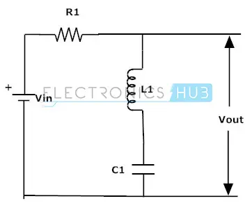 Fig: Band Stop Filter circuit using R, L and C