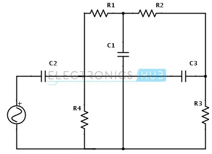 Fig: Twin-T band-stop filter