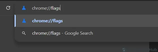 Address bar type Chrome Flags - Dark mode (goolge sheets)