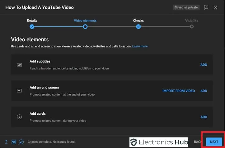 Advanced settings-upload video to youtube