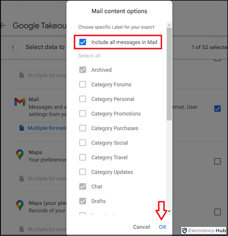 All Mail data included - gmail backup