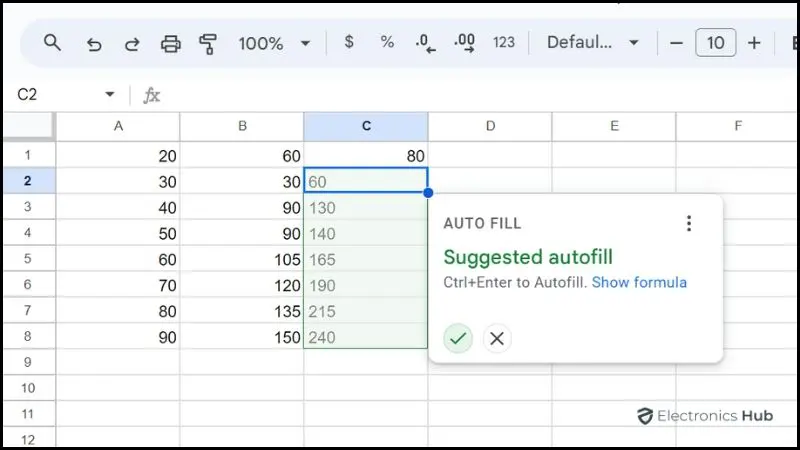 autofill - google sheets fill series