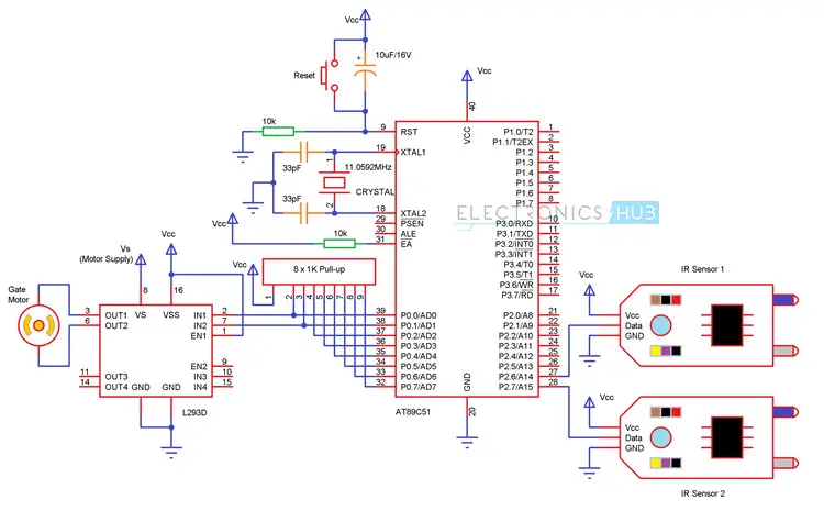 Automatic Railway Gate Control Circuit Diagram