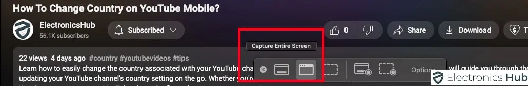 Capture entire screen