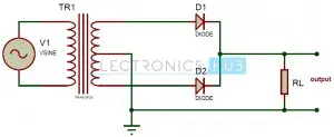 Center Tapped Full Wave Rectifier Circuit Diagram