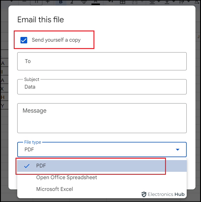 Choose PDF- google sheet to pdf converter