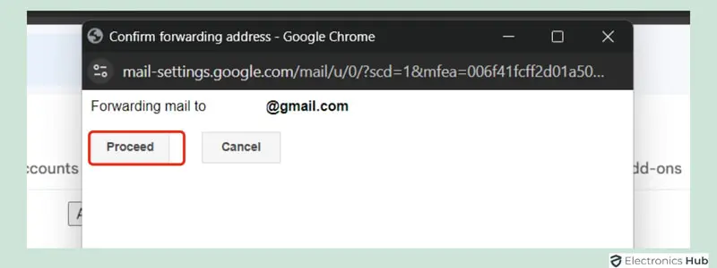 Click Proceed - how to edit gmail address