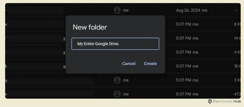 Create New Folder-how to share my google drive