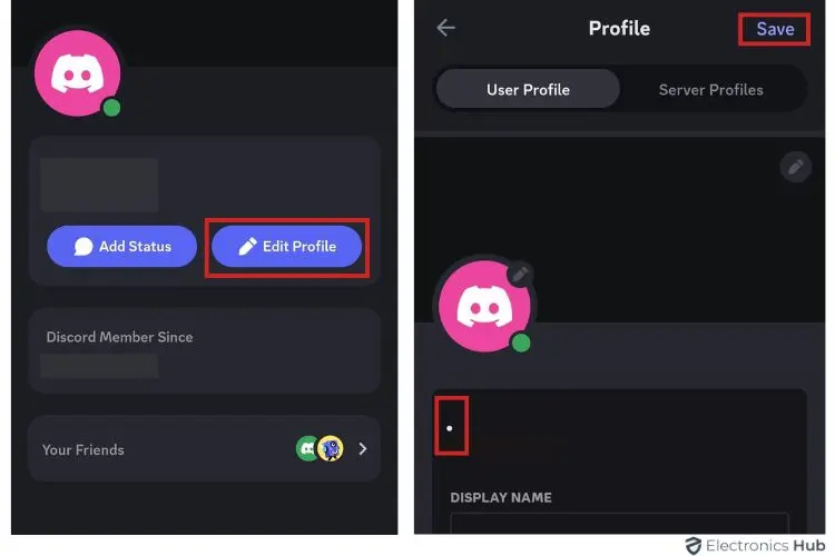 Edit Profile - Discord Name Invisible