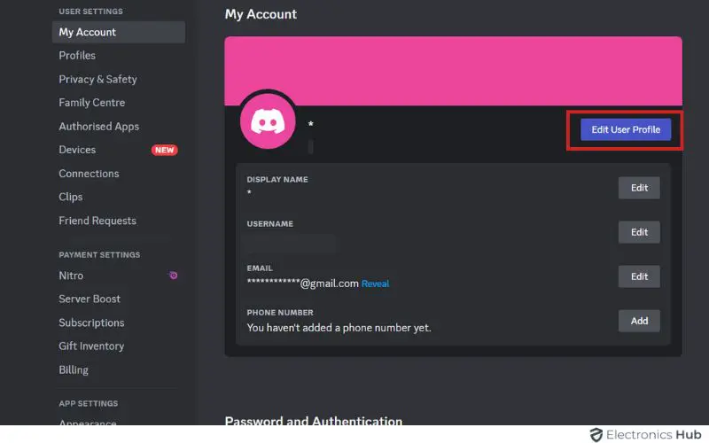 Edit User Profile - Discord Avatar Invisible