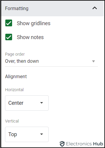 Formatting- export google sheet to pdf