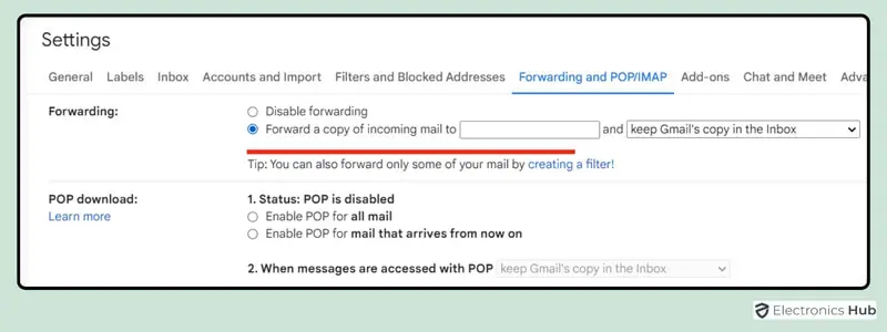 Forward a copy of incoming mail - gmail new address