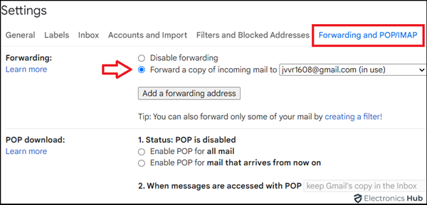 'Forwarding and POPIMAP' - gmail account backup