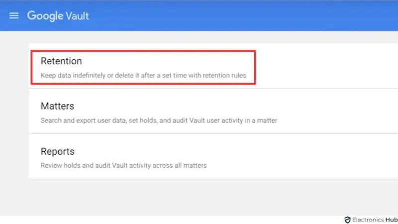 Google Vault Retention - backup google drive