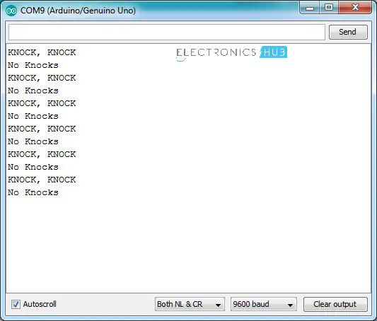 Knock Sensor with Arduino Serial Output