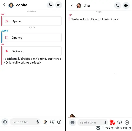 ND on Chat - ND in Snapchat Conversations