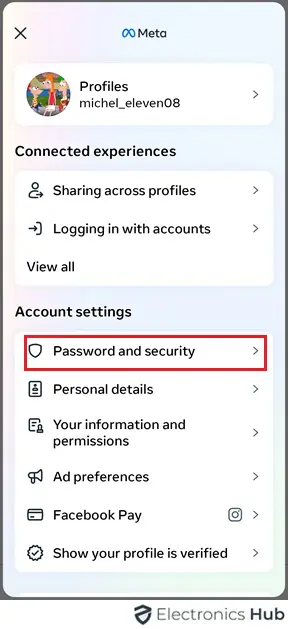 password & security - instagram restrict activity