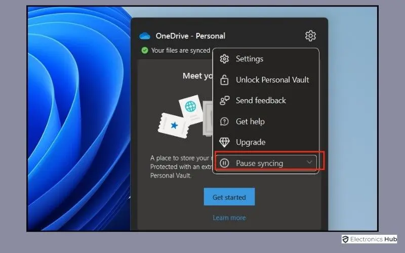 Pause One Drive From Syncing-how to fix slow laptops
