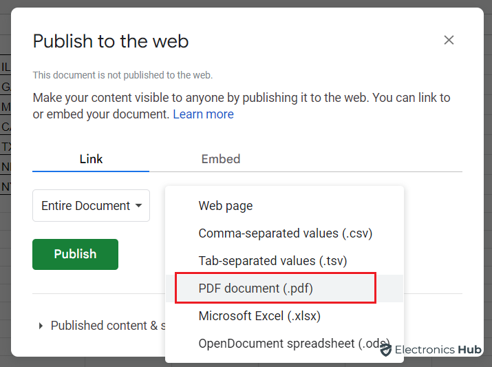 PDF document-Googlesheet to pdf conversion