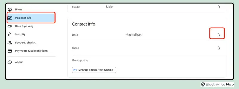 Personal Info - what is my gmail address