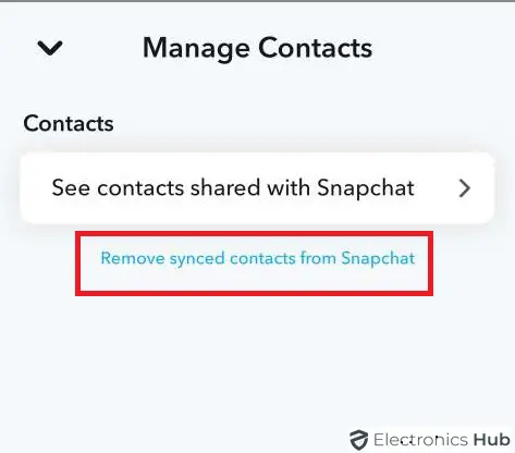 Remove Synced Contacts for Quick Add on Snapchat