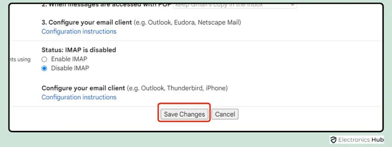 Save Changes - change a gmail address