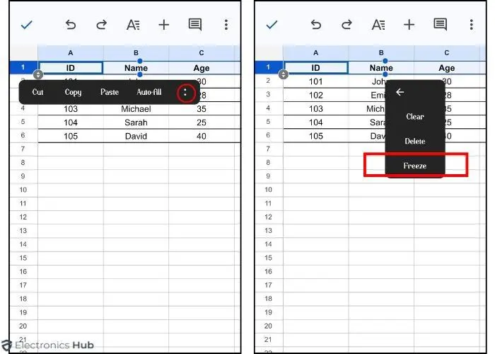 select Freeze-googlesheets rename column