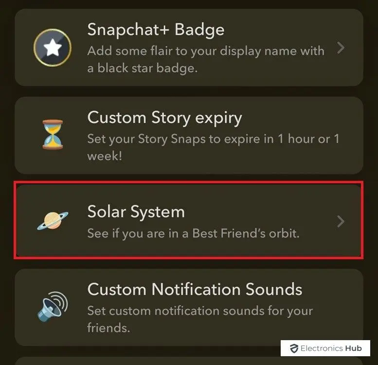 Snapchat Solar system