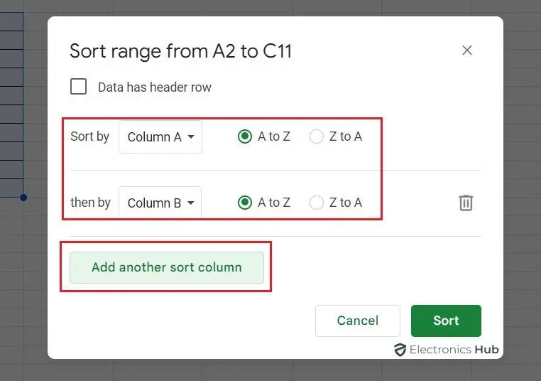 Sort Data by Multiple Columns