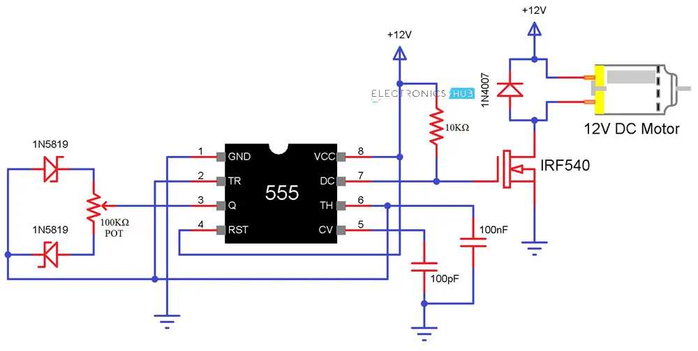 Speed Control of DC Motor Circuit Diagram