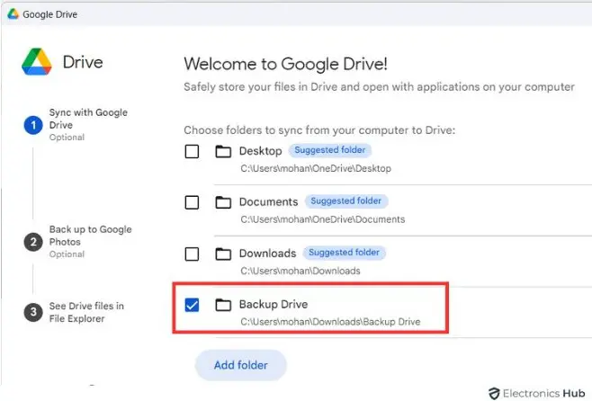 backup google drive 