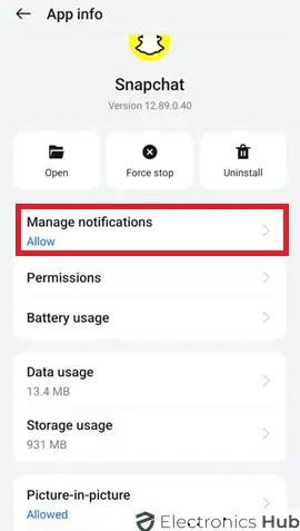 Tap Manage Notification for Time Sensitive