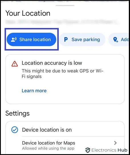 tap on Share Location-WhatsApp send location