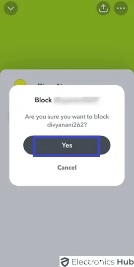 Tap Yes to Block the Friend