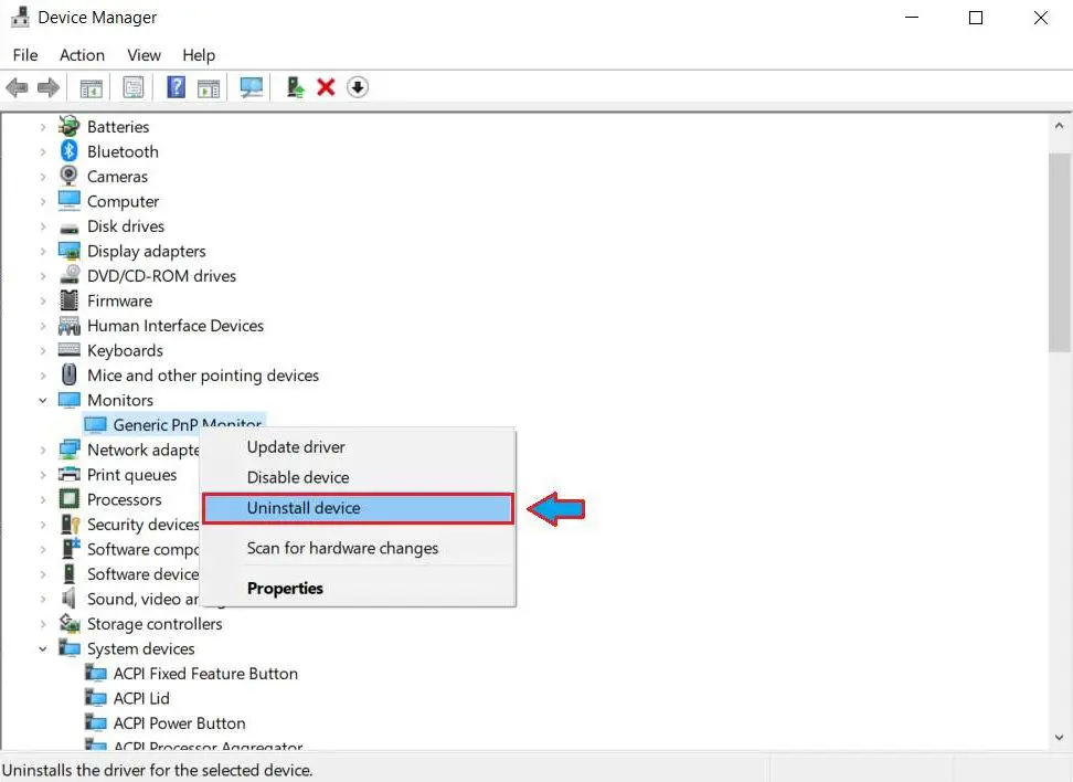 Try Resetting Generic PnP Monitor