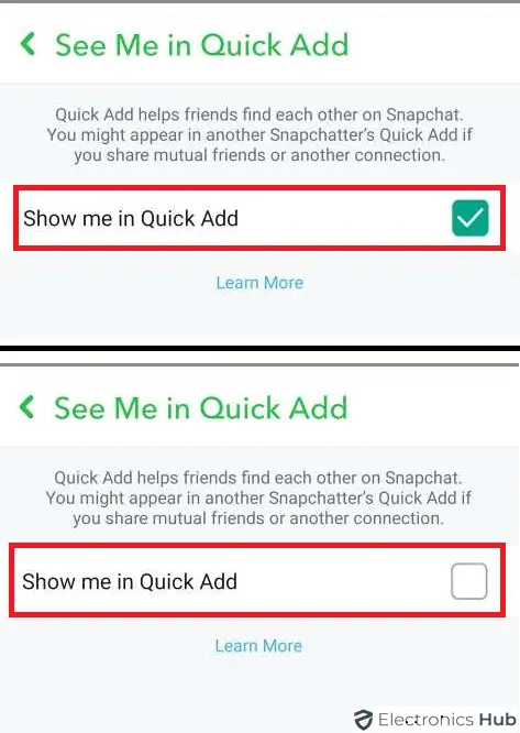 Turn Off Show Me on Quick Add Toggle