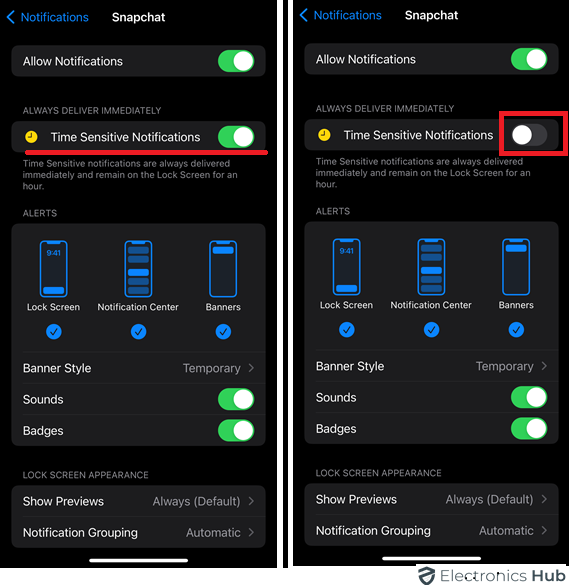 Turn off Time Sensitive Option