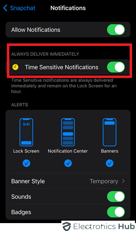 Turn on Time Sensitive Notifications