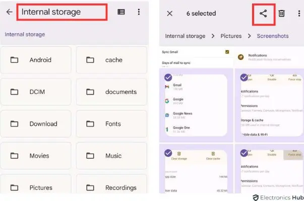 Internal storage - Upload Photos to Drive