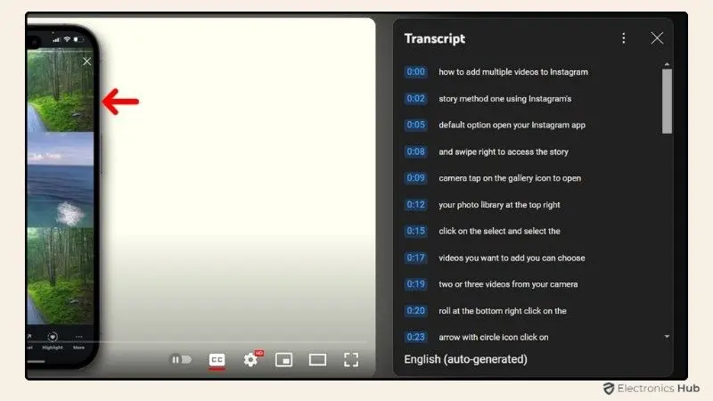 View and Customize the Transcript-how to get subtitles in youtube