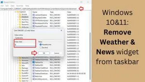 Windows 10&11 Remove Weather & News widget from taskbar